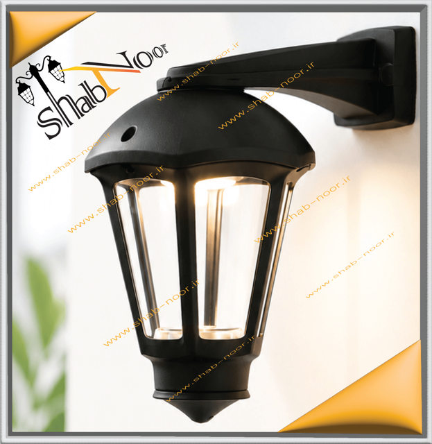 چراغ پارکی کلاسیک دیواری مدل ونیز رنگ مشکی رو به پایین