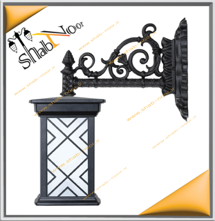 چراغ حیاطی مدل درتا طرحدار دیواری با شاخه J