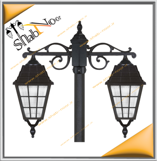 چراغ حیاطی مدل تیام دوشعله با شاخه T