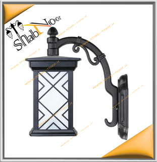 چراغ حیاطی مدل درتا طرحدار دیواری با شاخه L